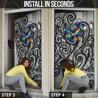 Chur Bro Shaka Sign Door Cover New Zealand Koru Colorful Graffiti Splash TS04 - Polynesian Pride