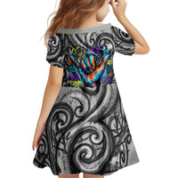 Chur Bro Shaka Sign Family Matching Off The Shoulder Long Sleeve Dress and Hawaiian Shirt New Zealand Koru Colorful Graffiti Splash TS04 - Polynesian Pride