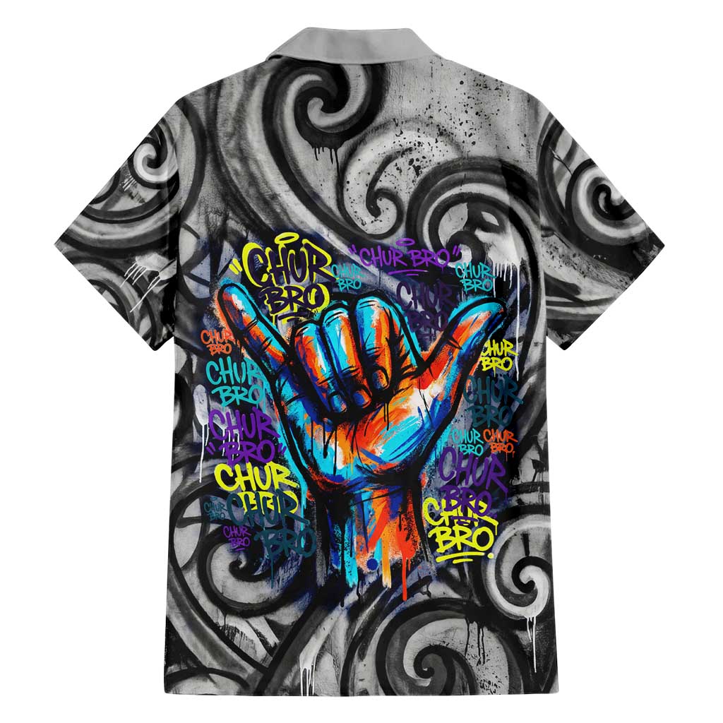 Chur Bro Shaka Sign Family Matching Short Sleeve Bodycon Dress and Hawaiian Shirt New Zealand Koru Colorful Graffiti Splash TS04 - Polynesian Pride