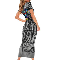 Chur Bro Shaka Sign Family Matching Short Sleeve Bodycon Dress and Hawaiian Shirt New Zealand Koru Colorful Graffiti Splash TS04 - Polynesian Pride
