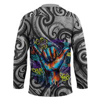 Chur Bro Shaka Sign Hockey Jersey New Zealand Koru Colorful Graffiti Splash TS04 - Polynesian Pride
