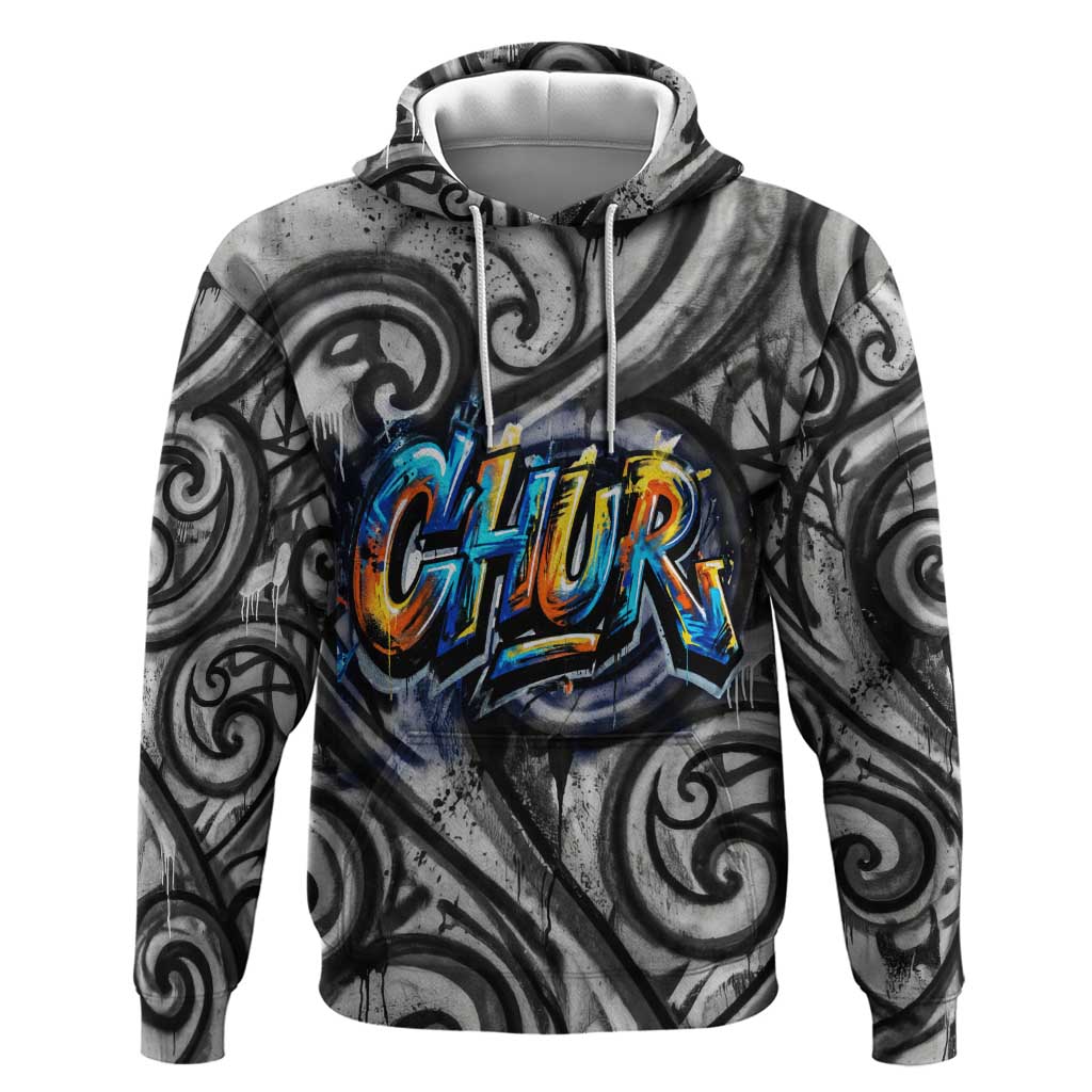Chur Bro Shaka Sign Hoodie New Zealand Koru Colorful Graffiti Splash TS04 Pullover Hoodie Multicolor - Polynesian Pride