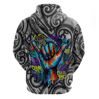 Chur Bro Shaka Sign Hoodie New Zealand Koru Colorful Graffiti Splash TS04 - Polynesian Pride