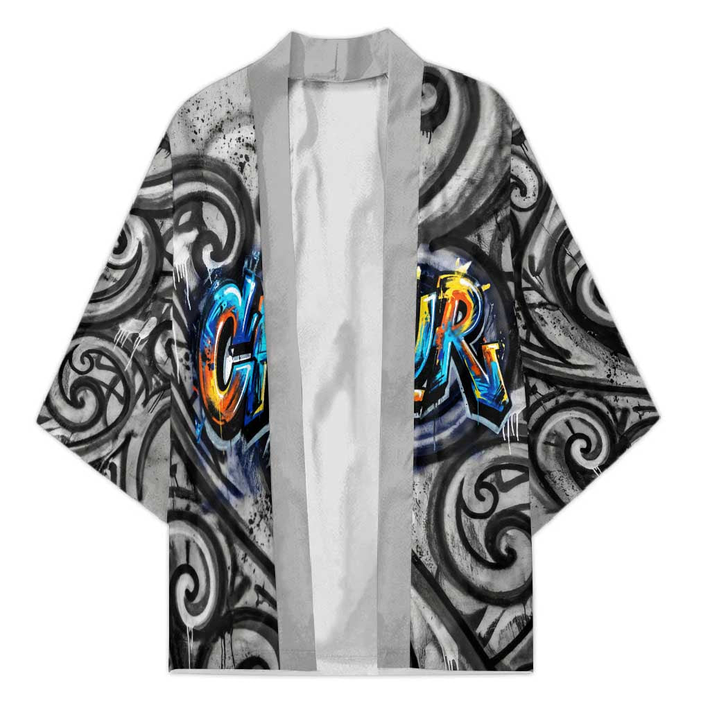 Chur Bro Shaka Sign Kimono New Zealand Koru Colorful Graffiti Splash TS04 Unisex Multicolor - Polynesian Pride