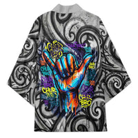 Chur Bro Shaka Sign Kimono New Zealand Koru Colorful Graffiti Splash TS04 - Polynesian Pride