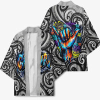 Chur Bro Shaka Sign Kimono New Zealand Koru Colorful Graffiti Splash TS04 - Polynesian Pride