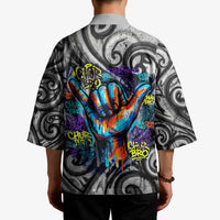 Chur Bro Shaka Sign Kimono New Zealand Koru Colorful Graffiti Splash TS04 - Polynesian Pride