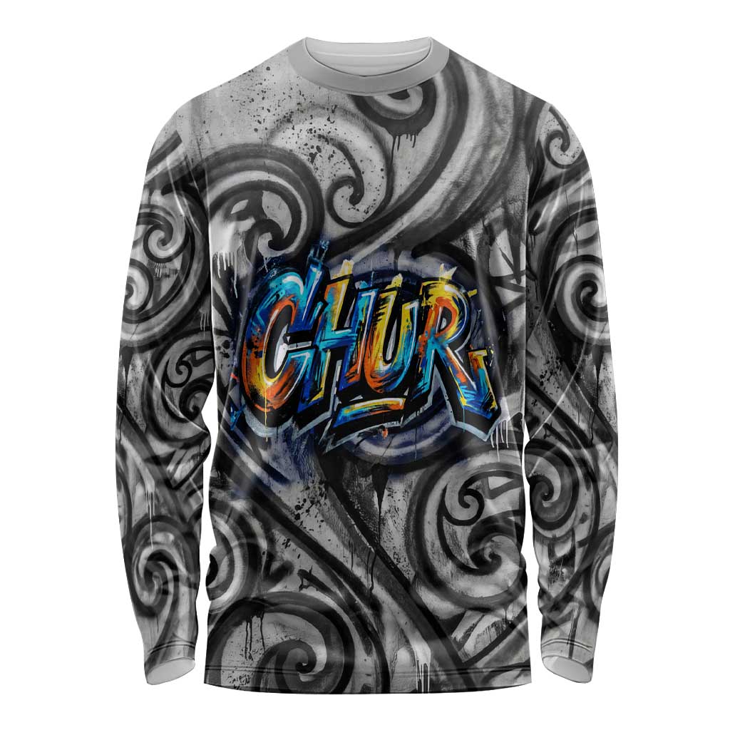 Chur Bro Shaka Sign Long Sleeve Shirt New Zealand Koru Colorful Graffiti Splash TS04 Unisex Multicolor - Polynesian Pride