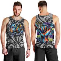 Chur Bro Shaka Sign Men Tank Top New Zealand Koru Colorful Graffiti Splash