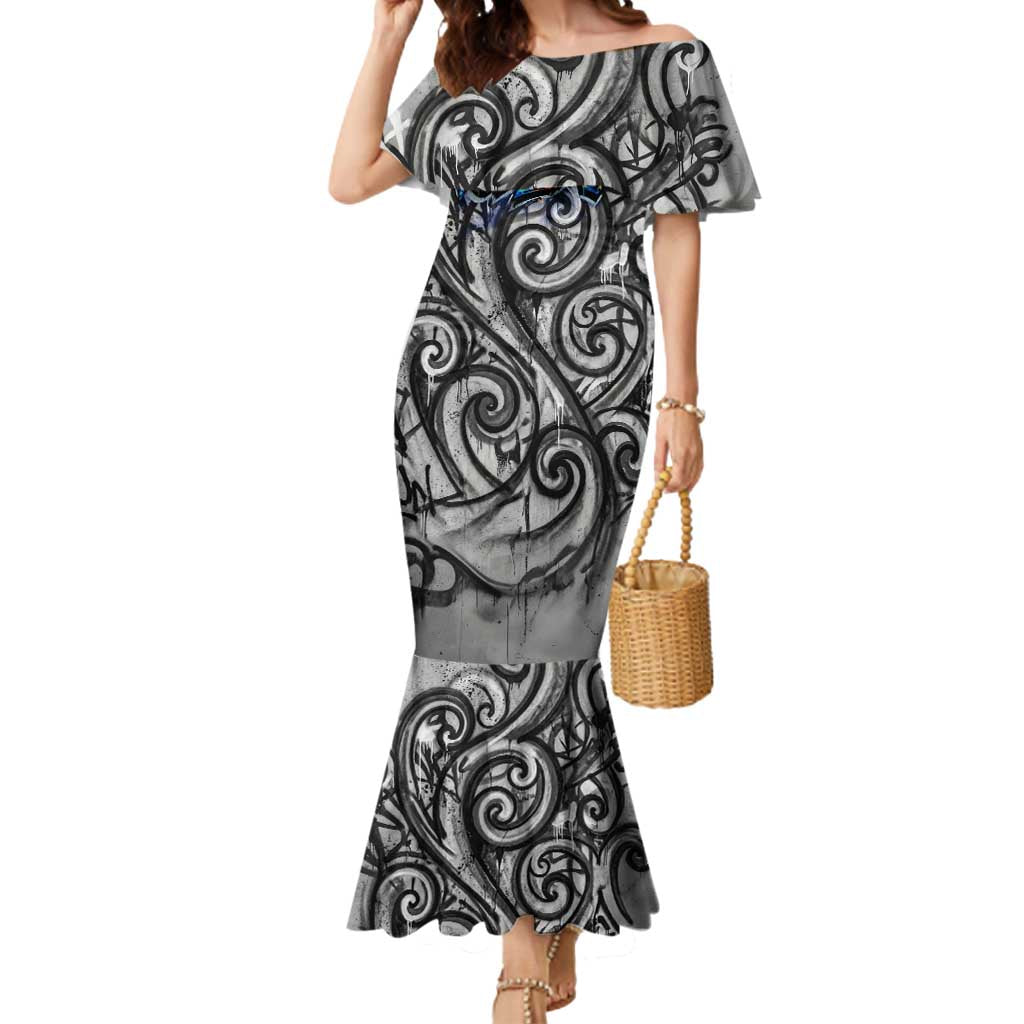 Chur Bro Shaka Sign Mermaid Dress New Zealand Koru Colorful Graffiti Splash TS04 Women Multicolor - Polynesian Pride