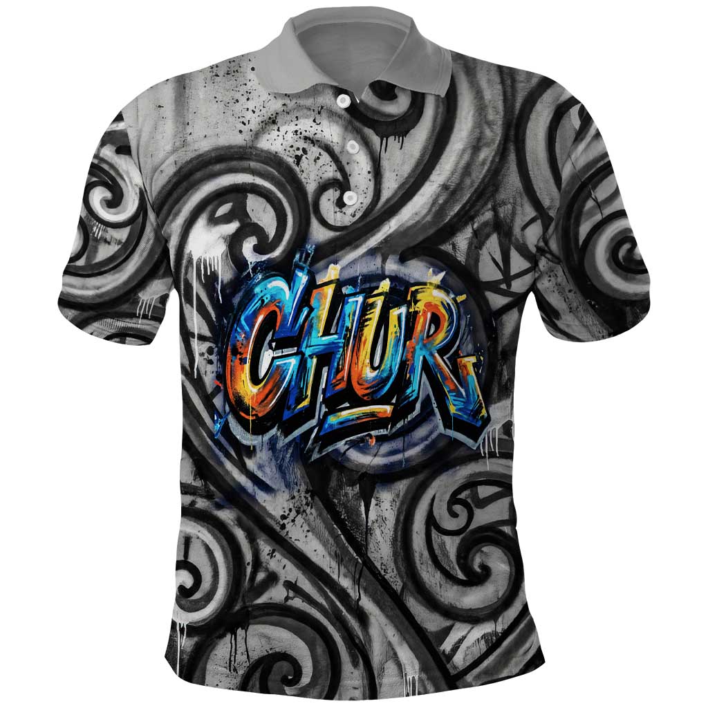 Chur Bro Shaka Sign Polo Shirt New Zealand Koru Colorful Graffiti Splash TS04 Multicolor - Polynesian Pride