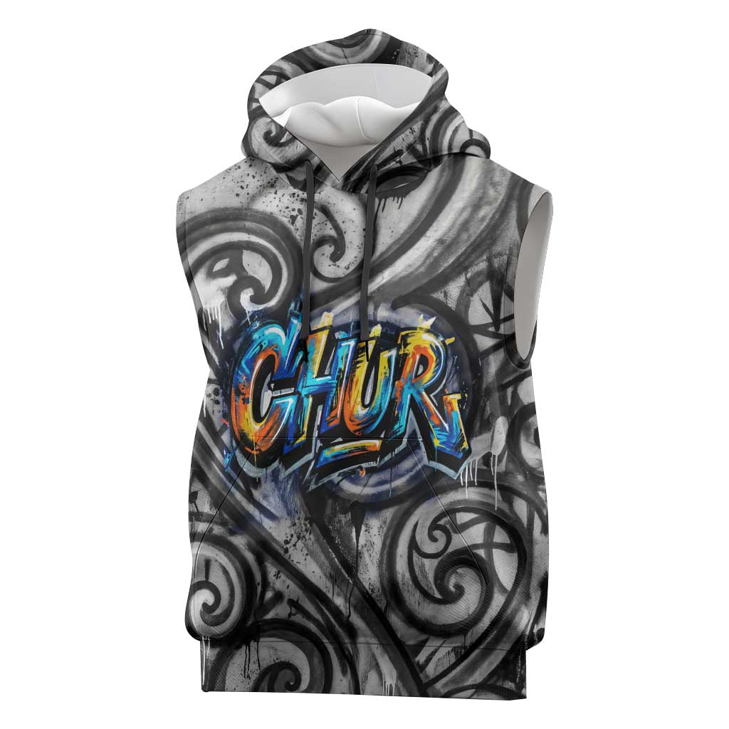 Chur Bro Shaka Sign Sleeveless Hoodie New Zealand Koru Colorful Graffiti Splash TS04 Multicolor - Polynesian Pride