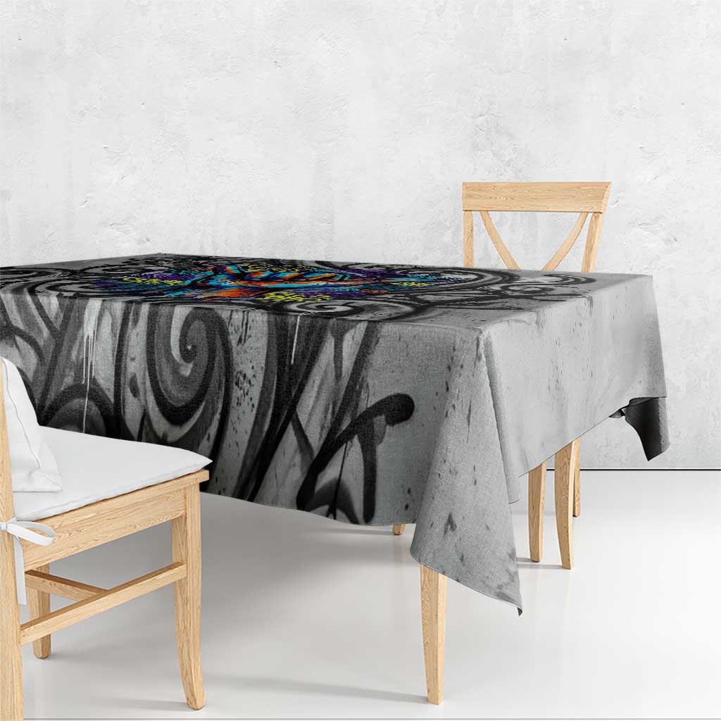 Chur Bro Shaka Sign Tablecloth New Zealand Koru Colorful Graffiti Splash