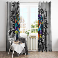 Chur Bro Shaka Sign Window Curtain New Zealand Koru Colorful Graffiti Splash