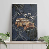 New Zealand She’ll Be Right Canvas Wall Art NZ Slang No. 8 Wire Map Pattern