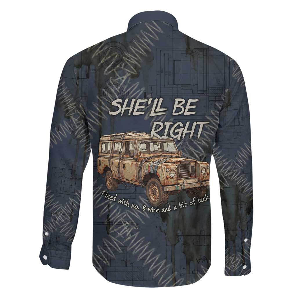 New Zealand She’ll Be Right Family Matching Long Sleeve Bodycon Dress and Hawaiian Shirt NZ Slang No. 8 Wire Map Pattern TS04 - Polynesian Pride