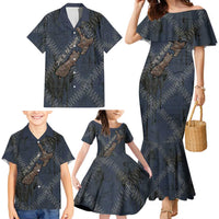 New Zealand She’ll Be Right Family Matching Mermaid Dress and Hawaiian Shirt NZ Slang No. 8 Wire Map Pattern TS04 - Polynesian Pride