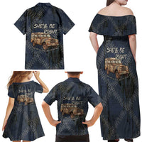 New Zealand She’ll Be Right Family Matching Off Shoulder Maxi Dress and Hawaiian Shirt NZ Slang No. 8 Wire Map Pattern TS04 - Polynesian Pride