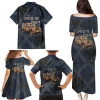 New Zealand She’ll Be Right Family Matching Puletasi and Hawaiian Shirt NZ Slang No. 8 Wire Map Pattern TS04 - Polynesian Pride