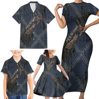 New Zealand She’ll Be Right Family Matching Short Sleeve Bodycon Dress and Hawaiian Shirt NZ Slang No. 8 Wire Map Pattern TS04 - Polynesian Pride