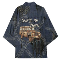 New Zealand She’ll Be Right Kimono NZ Slang No. 8 Wire Map Pattern