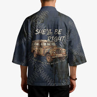 New Zealand She’ll Be Right Kimono NZ Slang No. 8 Wire Map Pattern