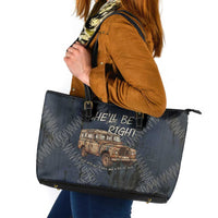 New Zealand She’ll Be Right Leather Tote Bag NZ Slang No. 8 Wire Map Pattern