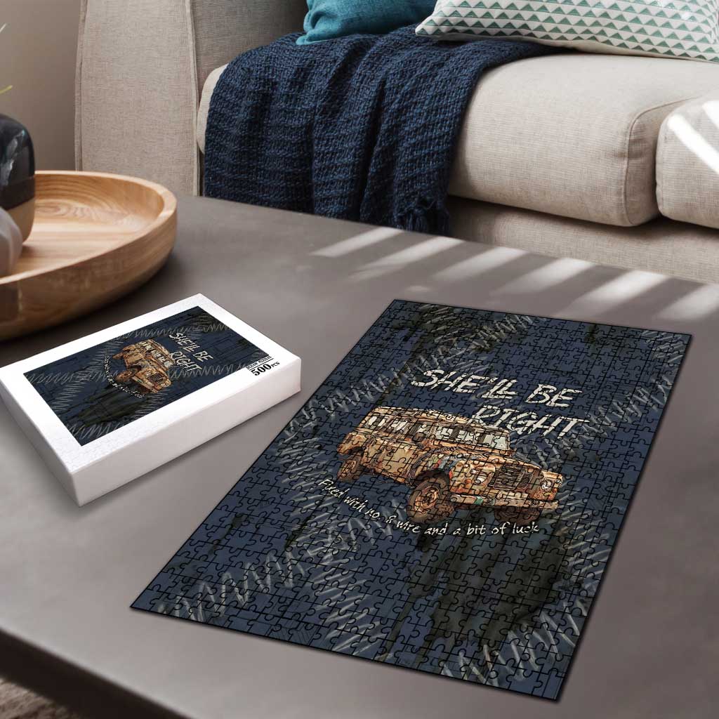 New Zealand She’ll Be Right Puzzle NZ Slang No. 8 Wire Map Pattern