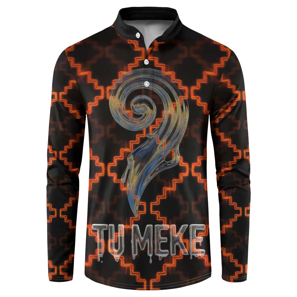 Tu Meke Maori New Zealand Slang Button Sweatshirt with Glow Neon Step Style