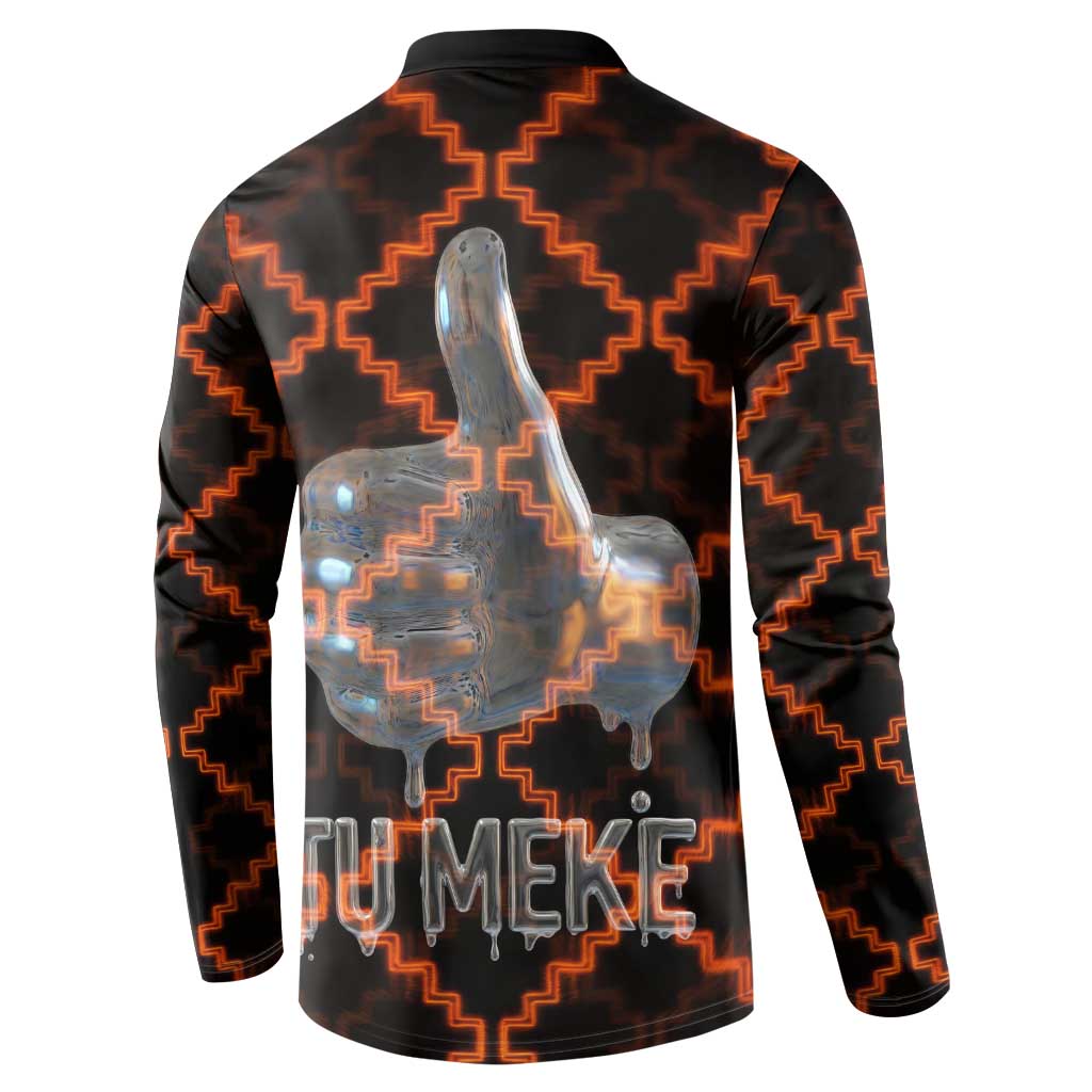 Tu Meke Maori New Zealand Slang Button Sweatshirt with Glow Neon Step Style