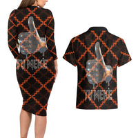 Tu Meke Maori New Zealand Slang Couples Matching Long Sleeve Bodycon Dress and Hawaiian Shirt with Glow Neon Step Style