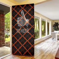 Tu Meke Maori New Zealand Slang Door Cover with Glow Neon Step Style