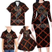 Tu Meke Maori New Zealand Slang Family Matching Long Sleeve Bodycon Dress and Hawaiian Shirt with Glow Neon Step Style TS04 - Polynesian Pride