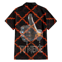 Tu Meke Maori New Zealand Slang Family Matching Long Sleeve Bodycon Dress and Hawaiian Shirt with Glow Neon Step Style TS04 - Polynesian Pride