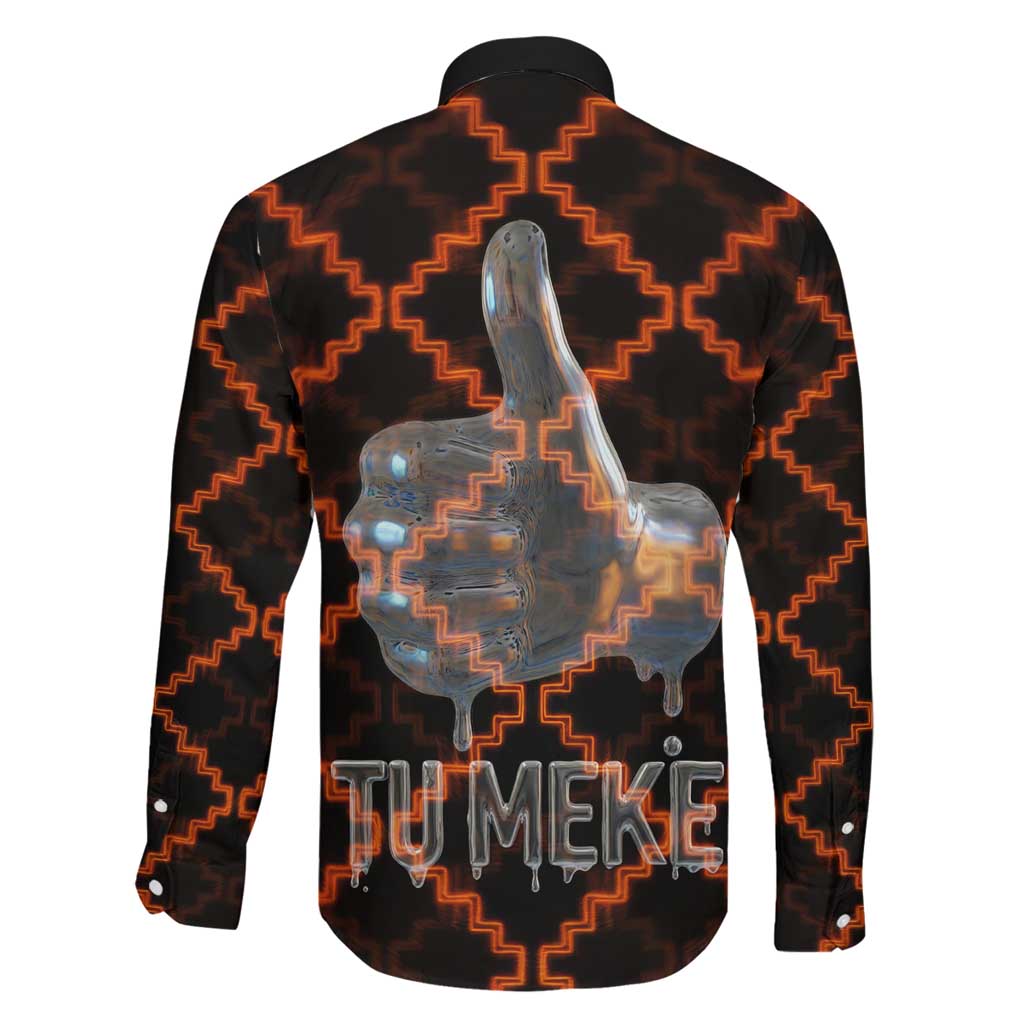Tu Meke Maori New Zealand Slang Family Matching Long Sleeve Bodycon Dress and Hawaiian Shirt with Glow Neon Step Style TS04 - Polynesian Pride