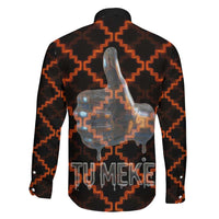 Tu Meke Maori New Zealand Slang Family Matching Long Sleeve Bodycon Dress and Hawaiian Shirt with Glow Neon Step Style TS04 - Polynesian Pride
