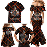 Tu Meke Maori New Zealand Slang Family Matching Mermaid Dress and Hawaiian Shirt with Glow Neon Step Style TS04 - Polynesian Pride