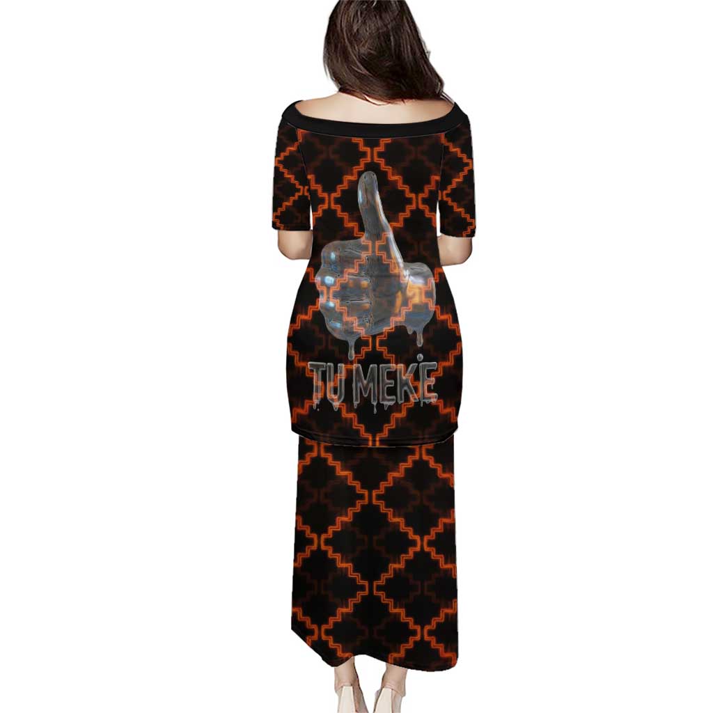 Tu Meke Maori New Zealand Slang Family Matching Puletasi and Hawaiian Shirt with Glow Neon Step Style TS04 - Polynesian Pride