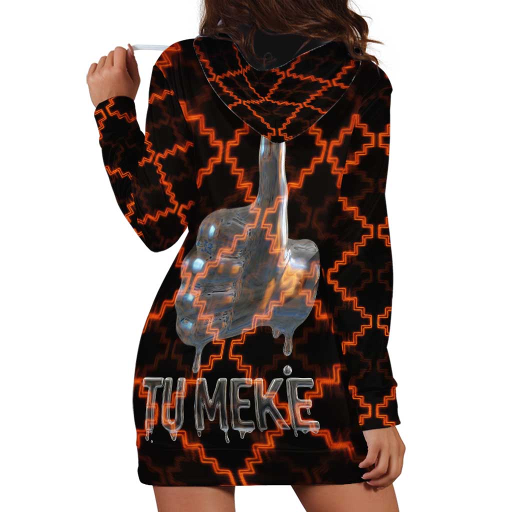 Tu Meke Maori New Zealand Slang Hoodie Dress with Glow Neon Step Style TS04 - Polynesian Pride
