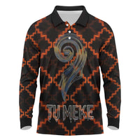 Tu Meke Maori New Zealand Slang Long Sleeve Polo Shirt with Glow Neon Step Style