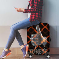 Tu Meke Maori New Zealand Slang Luggage Cover with Glow Neon Step Style TS04 - Polynesian Pride