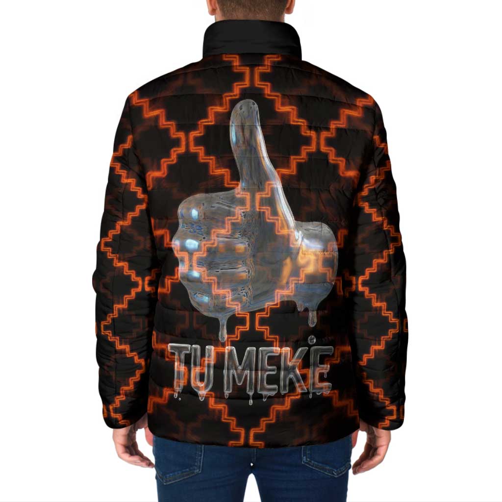Tu Meke Maori New Zealand Slang Padded Jacket with Glow Neon Step Style TS04 - Polynesian Pride