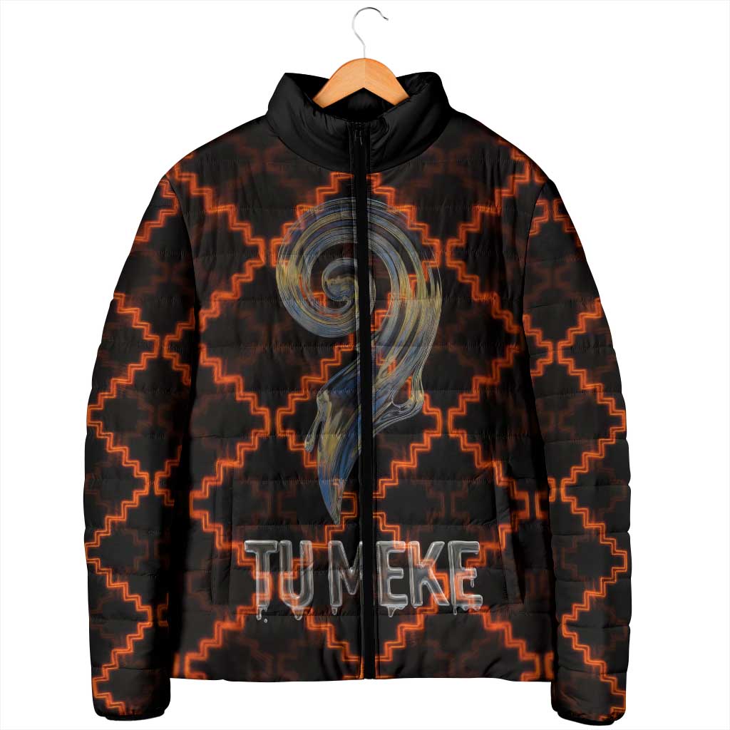 Tu Meke Maori New Zealand Slang Padded Jacket with Glow Neon Step Style TS04 - Polynesian Pride