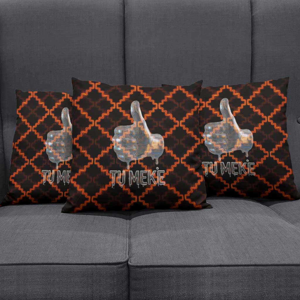 Tu Meke Maori New Zealand Slang Pillow Cover with Glow Neon Step Style