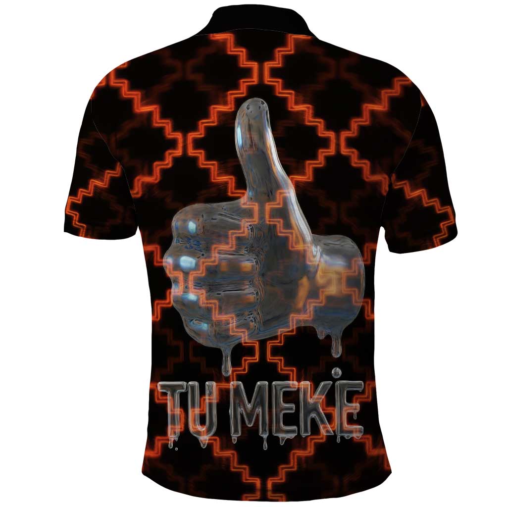 Tu Meke Maori New Zealand Slang Polo Shirt with Glow Neon Step Style