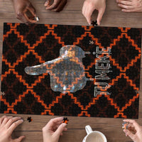 Tu Meke Maori New Zealand Slang Puzzle with Glow Neon Step Style