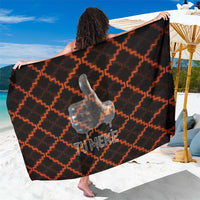 Tu Meke Maori New Zealand Slang Sarong with Glow Neon Step Style TS04 One Size 44 x 66 inches Black Orange - Polynesian Pride