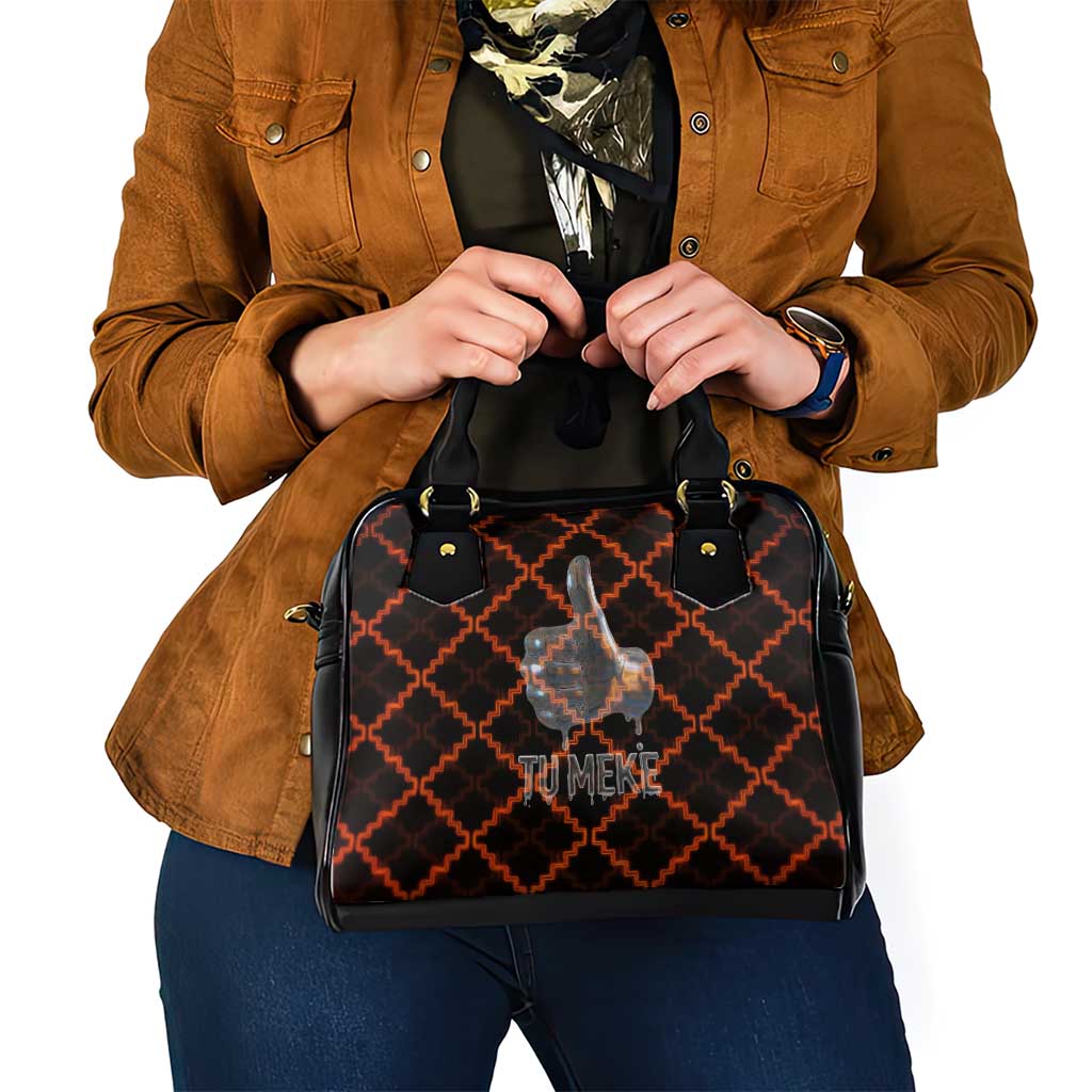 Tu Meke Maori New Zealand Slang Shoulder Handbag with Glow Neon Step Style TS04 - Polynesian Pride