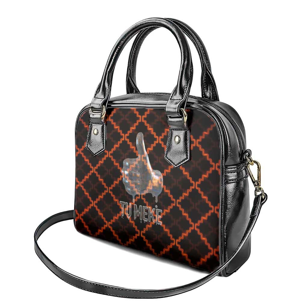 Tu Meke Maori New Zealand Slang Shoulder Handbag with Glow Neon Step Style TS04 - Polynesian Pride
