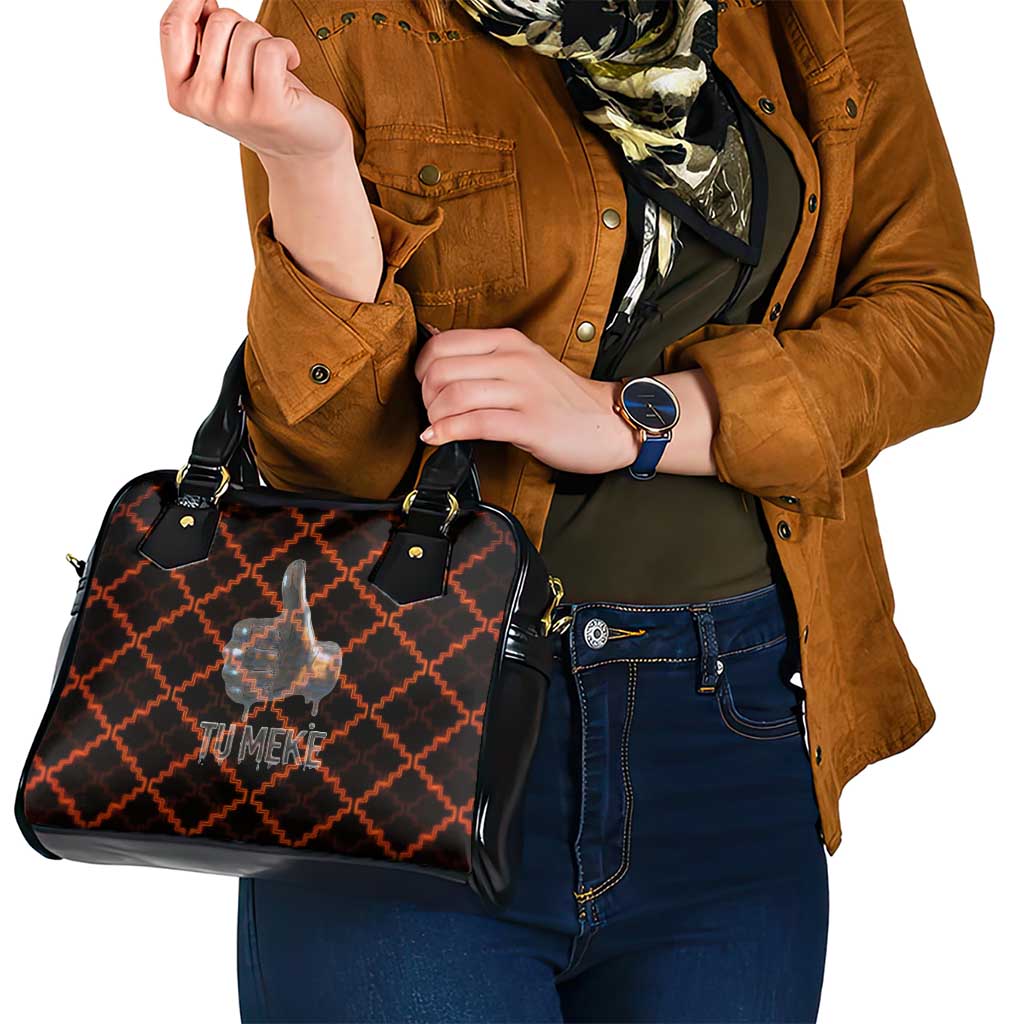 Tu Meke Maori New Zealand Slang Shoulder Handbag with Glow Neon Step Style TS04 - Polynesian Pride